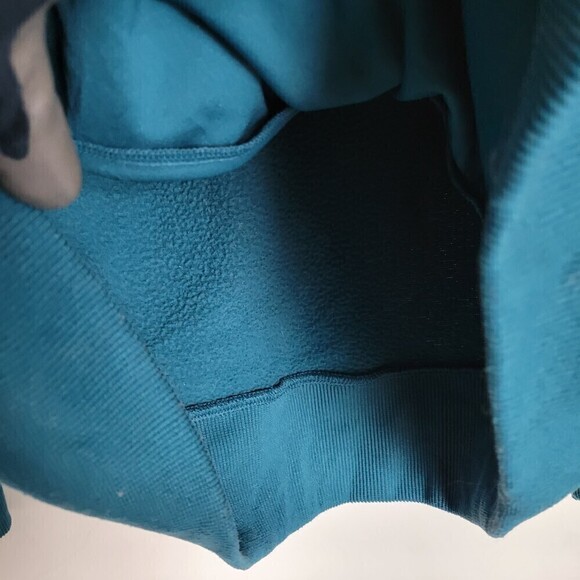 Under Armour Semi Fitted Hoodie Teal Long Sleeve Pullover Sweatshirt Size Large - Picture 5 of 12